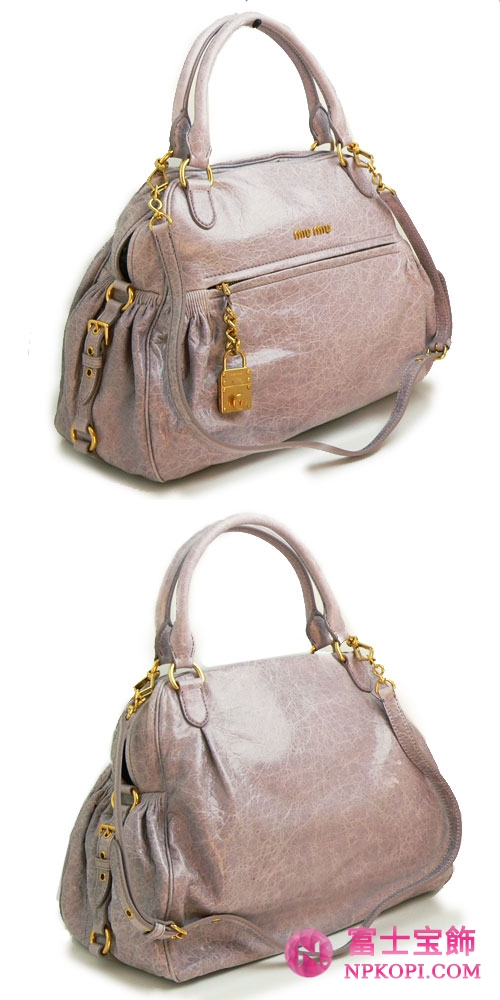 MIUMIU ミュウミュウ 2Wayバッグ レディース ショルダーストラップ付き レザー オパールピンク （RR1424 NAPPA CHARM OPALE）